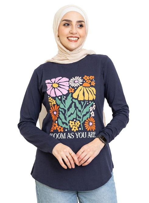 Indigo Printed Long - Sleeve Design 14 - Khotwh